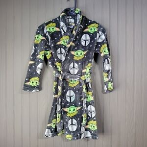 Star Wars Fleece Bathrobe Lounge Robe Yoda All Over Print Youth Size Small (6/7)